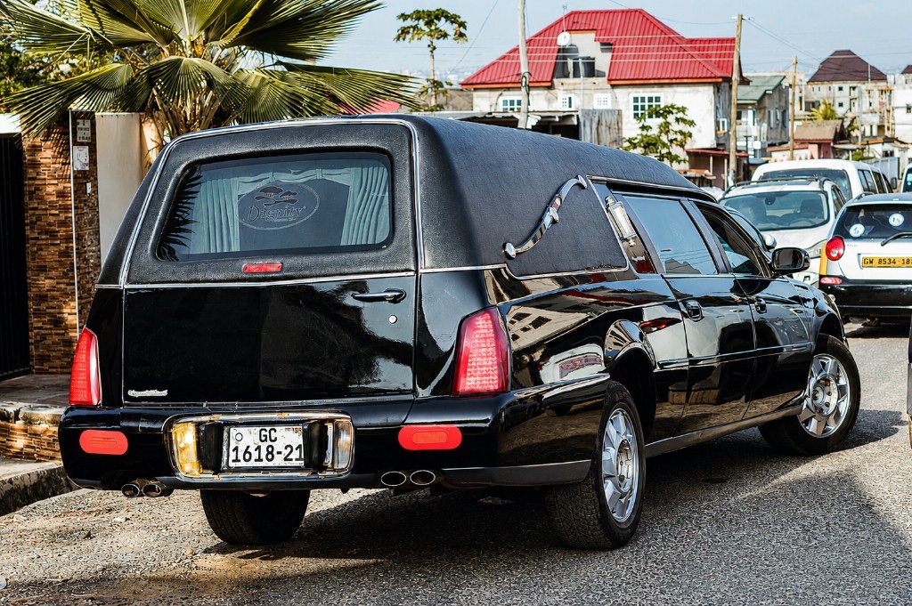 FamilyCare hearse ready for a funeral in Accra